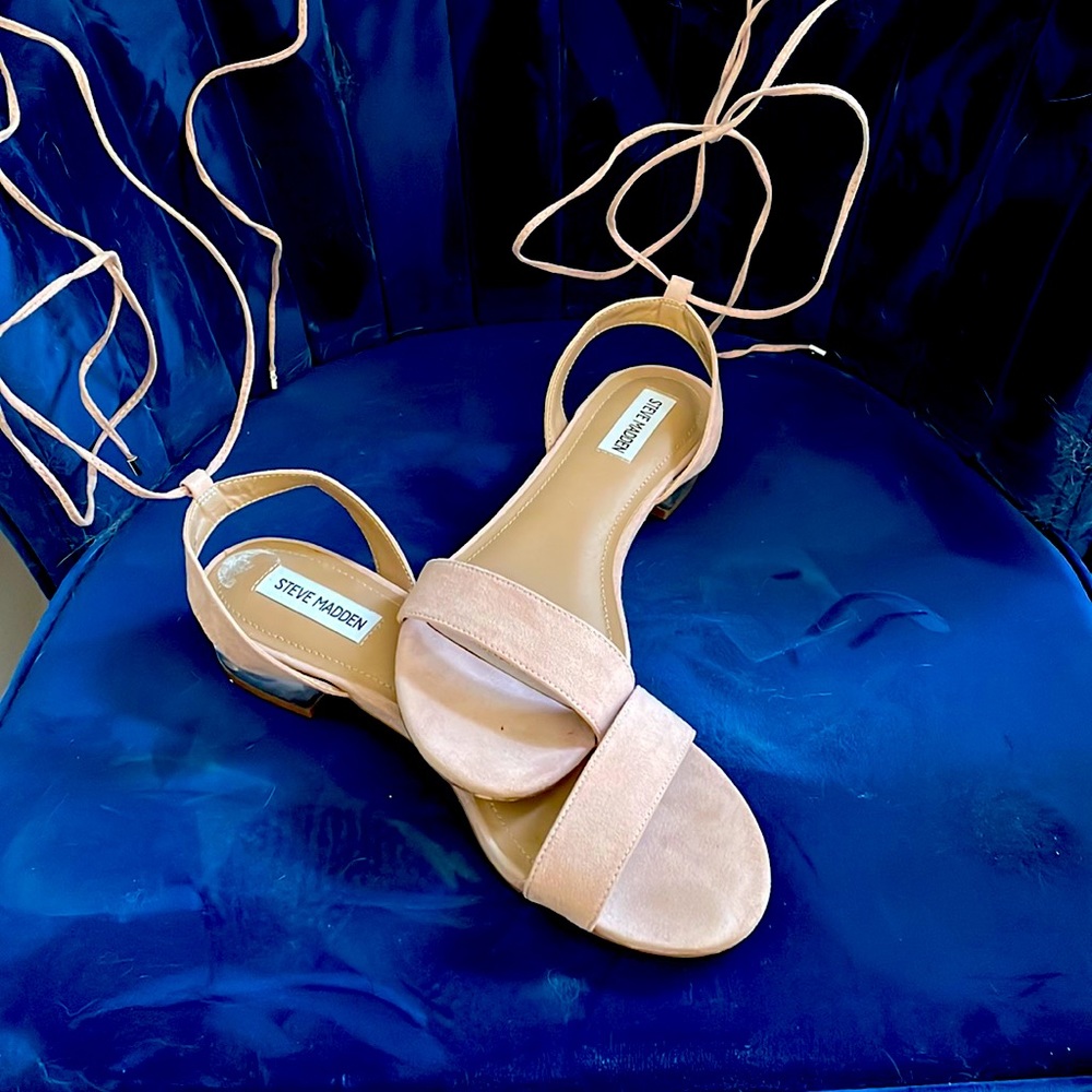Steve Madden ankle strap low heels.